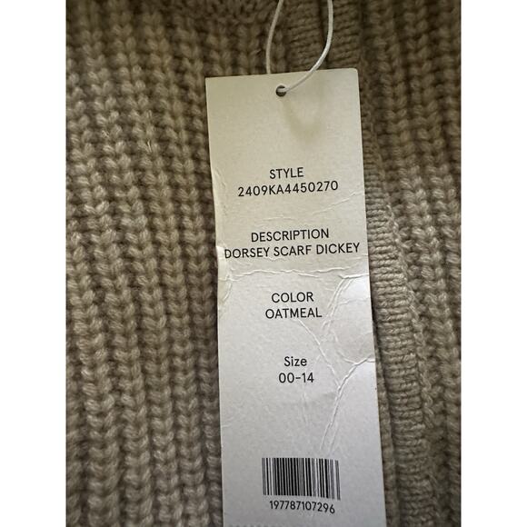 VERONICA BEARD Dickey tan Brown NWT NASSAU OATMEAL Wool Scarf sweater Vest - Picture 6 of 6